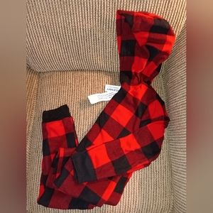 🆕Old Navy Unisex Buffalo Plaid Microfleece Hooded Pajamas Size Medium 8